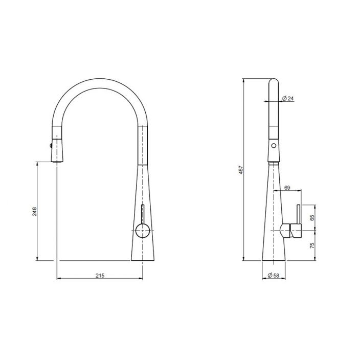 Linsol Giacomo Pull Out Sink Mixer Chrome