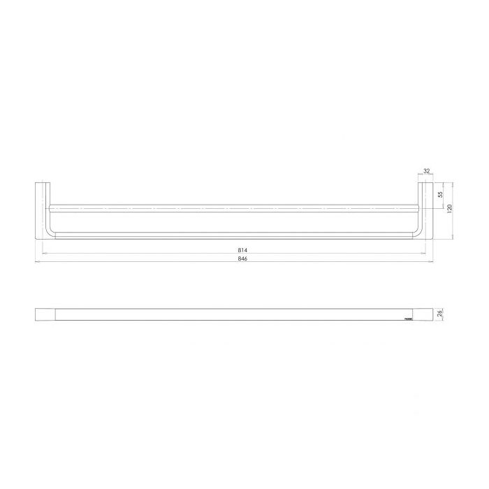 Phoenix Gloss Double Towel Rail 800mm - Chrome