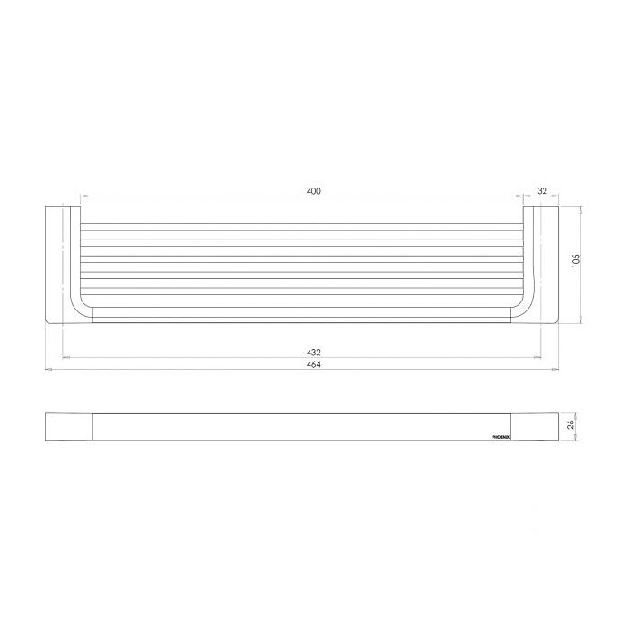 Phoenix Gloss Shower Shelf - Matte Black