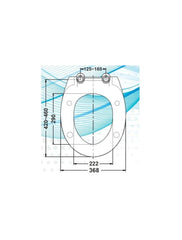 Haron Citte Blue Toilet Seat Slow Close Top & Bottom Fix Hinges TS-785604