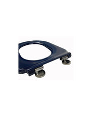 Haron D Shape Blue Single Flap Toilet Seat Standard Close Top & Bottom Fix Hinges TS-760 604