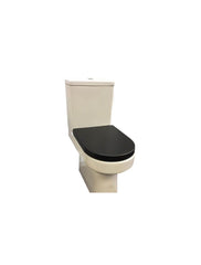 Haron Onyx Matte Black Toilet Seat D Shape Standard Close Top & Bottom Fix Hinges TS-2180