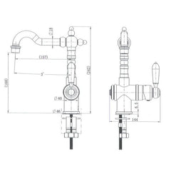 Modern National Bordeaux High Rise Basin Mixer Brushed Bronze