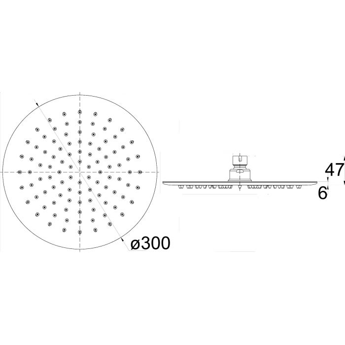 Ikon Kara 300mm Round Shower Rose
