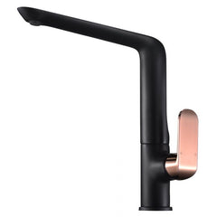 Ikon Kara Sink Mixer Matt Black and Rose Gold