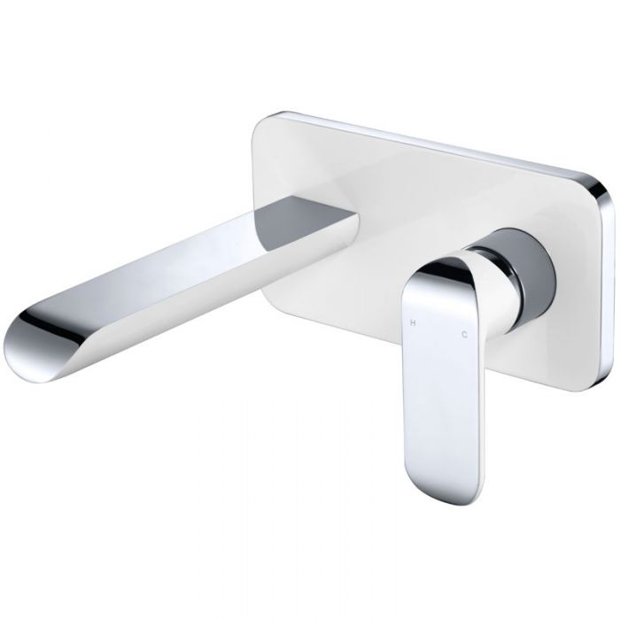 Ikon Kara Wall Combination Mixer White and Chrome