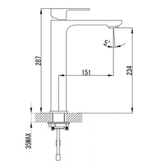 Ikon Seto High Rise Basin Mixer White and Chrome
