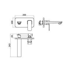 Ikon Seto Wall Combination Mixer Chrome