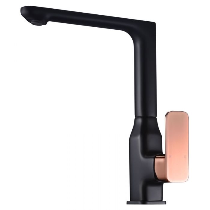 Ikon Seto Sink Mixer Matte Black and Rose Gold