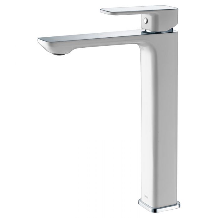 Ikon Seto High Rise Basin Mixer White and Chrome