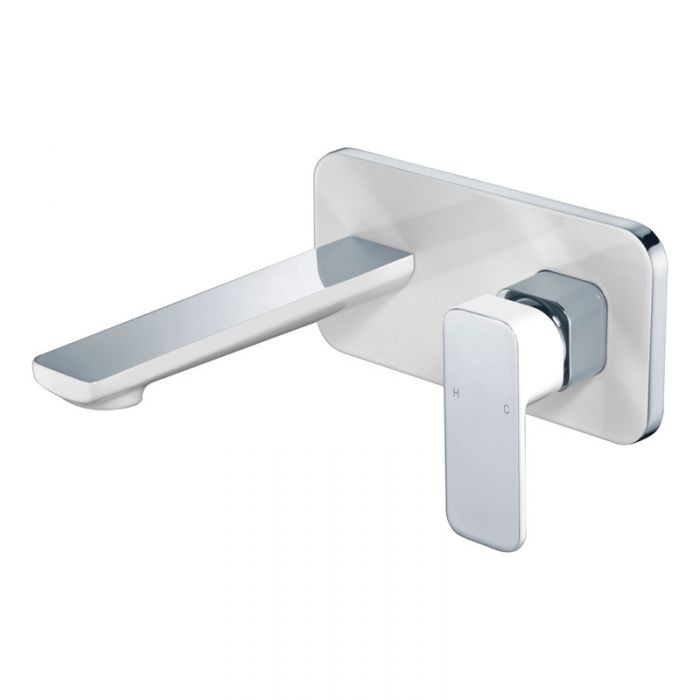 Ikon Seto Wall Combination Mixer White and Chrome