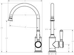 ACL Clasico Gooseneck Sink Mixer - Brushed Nickel