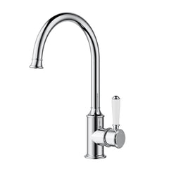 ACL Clasico Gooseneck Sink Mixer with Ceramic Handle - Chrome