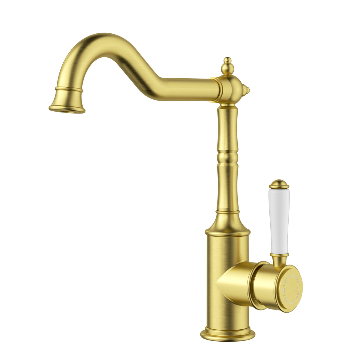 ACL Clasico Sink Mixer with Ceramic Handle - Brushed Gold