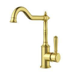 ACL Clasico Sink Mixer Hook Spout - Brushed Gold
