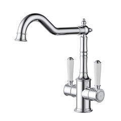 ACL Clasico Sink Mixer Twin Handle with Ceramic Handle - Chrome