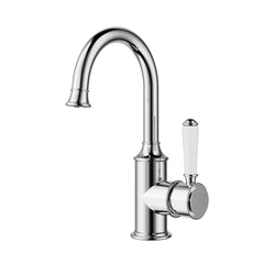 ACL Clasico Basin Mixer Gooseneck with Ceramic Handle - Chrome