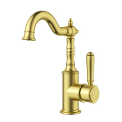 ACL Clasico Tall Basin Mixer Hook Spout - Brushed Gold