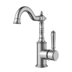 ACL Clasico Tall Basin Mixer Hook Spout - Brushed Nickel
