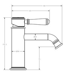 ACL Clasico Basin Mixer with Ceramic Handle - Brushed Nickel