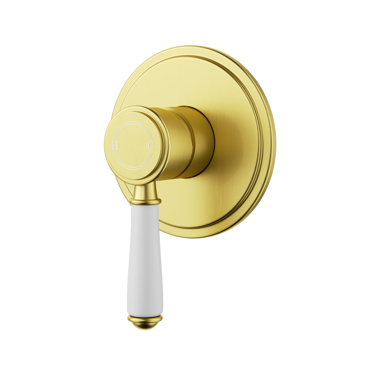 ACL Clasico Wall Mixer with Ceramic Handle - Brushed Gold