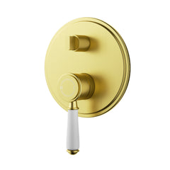 ACL Clasico Wall Mixer Diverter with Ceramic Handle - Brushed Gold
