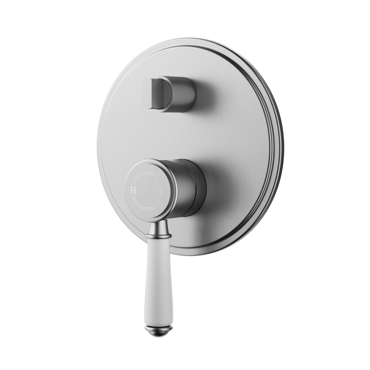 ACL Clasico Wall Mixer Diverter with Ceramic Handle - Brushed Nickel