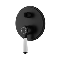 ACL Clasico Wall Mixer Diverter with Ceramic Handle - Matte Black