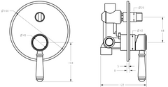 ACL Clasico Wall Mixer Diverter - Chrome