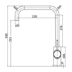 Ikon Hali Squareline Sink Mixer Brushed Nickel