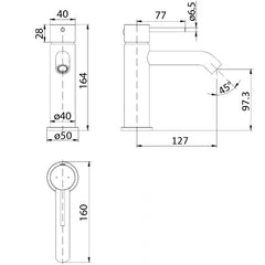 Ikon Hali Basin Mixer Gun Metal