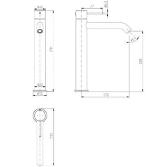 Ikon Hali High Rise Basin Mixer Gun Metal