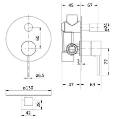 Ikon Hali Shower Mixer w/ Divertor Brushed Nickel