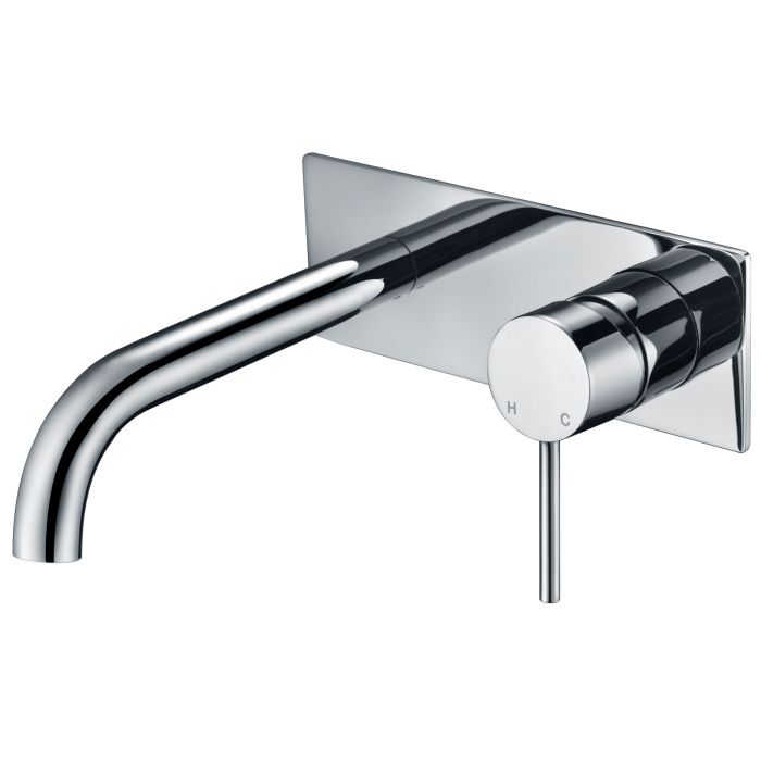 Ikon Hali Wall Combination Mixer Curved Spout Chrome