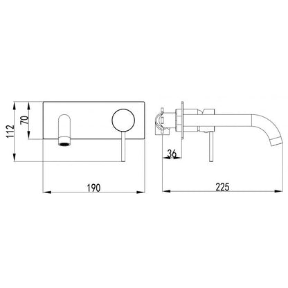 Ikon Hali Wall Combination Mixer Curved Spout Chrome