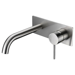 Ikon Hali Wall Combination Mixer Curved Spout Brushed Nickel