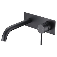 Ikon Hali Wall Combination Mixer Curved Spout Matte Black
