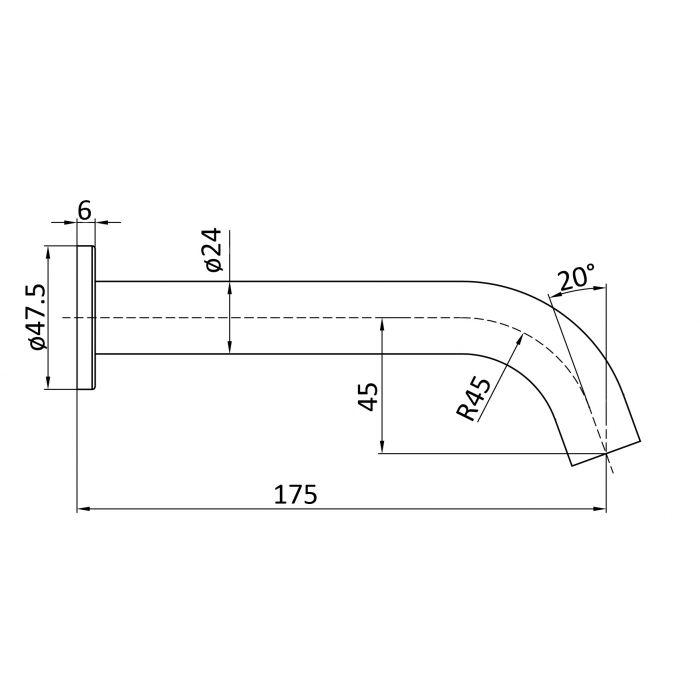 Ikon Hali Curved Bath Spout Brushed Gold