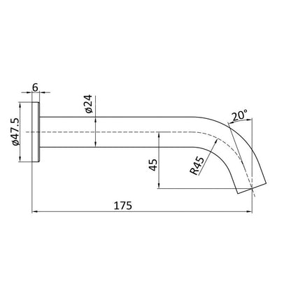 Ikon Hali Curved Bath Spout Brushed Gold