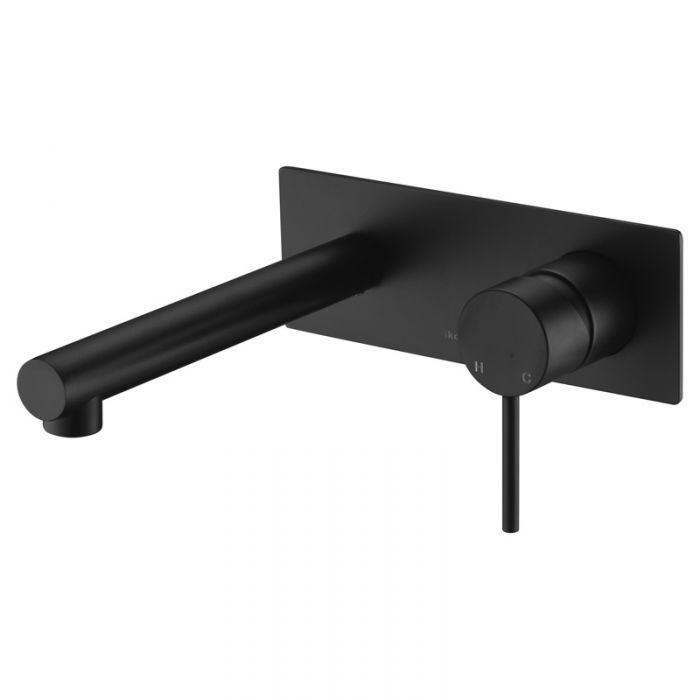 Ikon Hali Wall Combination Mixer Straight Spout Matte Black
