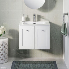 Fienza 600mm Joli Mila Wall Hung Vanity - Satin White