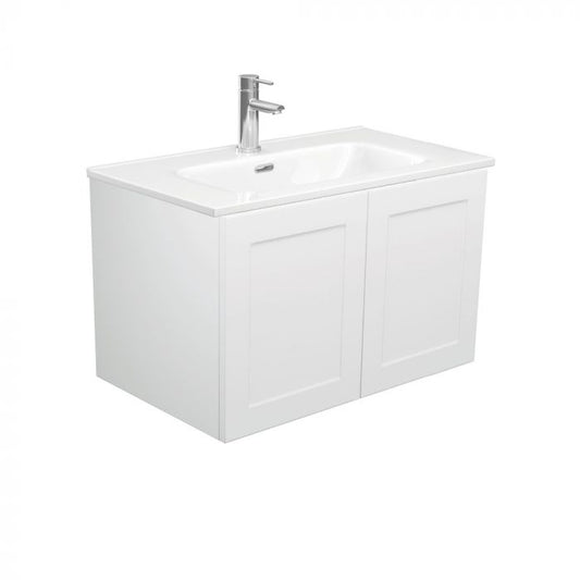 Fienza 750mm Joli Mila Wall Hung Vanity Left Hand Draws - Satin White