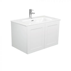 Fienza 750mm Joli Mila Wall Hung Vanity Left Hand Draws - Satin White
