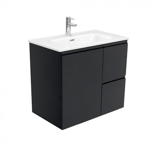Fienza 750mm Joli Wall Hung Vanity - Satin Black