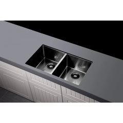 Meir 760mm x 440m Double Bowl Kitchen Sink - Gun Metal Black