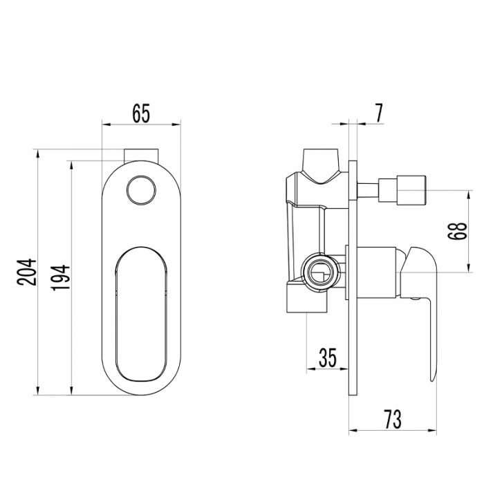 Ikon Kara Shower Mixer with Divertor Chrome