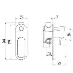 Ikon Kara Shower Mixer with Divertor Chrome