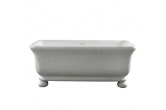 Kirkham 180 x 84 TitanCast Solid Surface Bath With Ball Feet - Satin Silk White