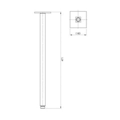 Phoenix Lexi 450mm Ceiling Arm Square Brushed Nickel