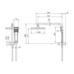 Phoenix Lexi Compact Twin Shower Matte Black